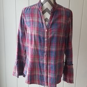 EUC Reba plaid shirt